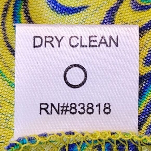 Austin Reed London New York Green Swirl Pattern Bateau Neck 100% Silk Blouse L - Picture 8 of 8